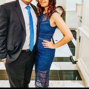 Bardot Lace Dress with mini Cutouts